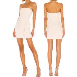 Susana Monaco, NWT Strapless Mini Dress, Ruffle, Blanched Almond, Cream, Medium